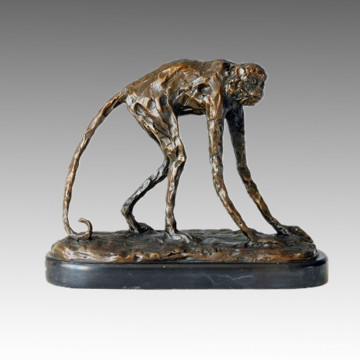 Статуя животных Обезьяна Ходьба Бронзовая скульптура, Мило Тпал-160
